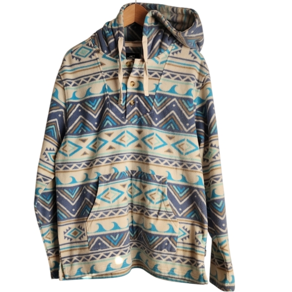 O'Neill Newman Superfleece Pullover Hoodie‎ Blue and White size M - Picture 1 of 5